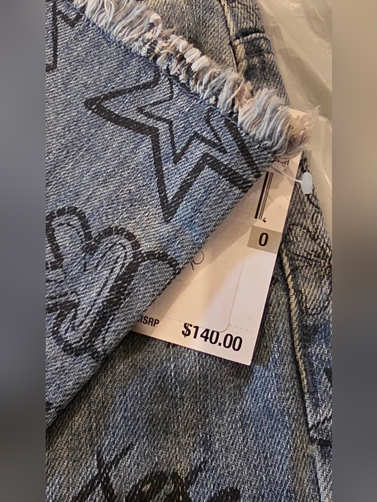 NWT! Michael Kors Light Blue Graphic Print Jeans - Picture 2 of 10